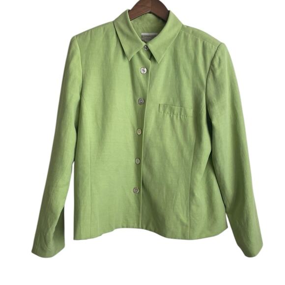 Vintage Coldwater Creek Women Shaket Top 14 Silk Linen Button Up‎ Preppy Career - Picture 1 of 12